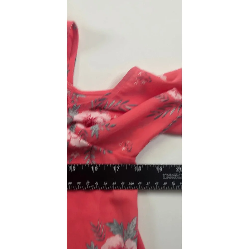 Pink Rose Small Cold Shoulder Top Womens Coral Floral Excellent